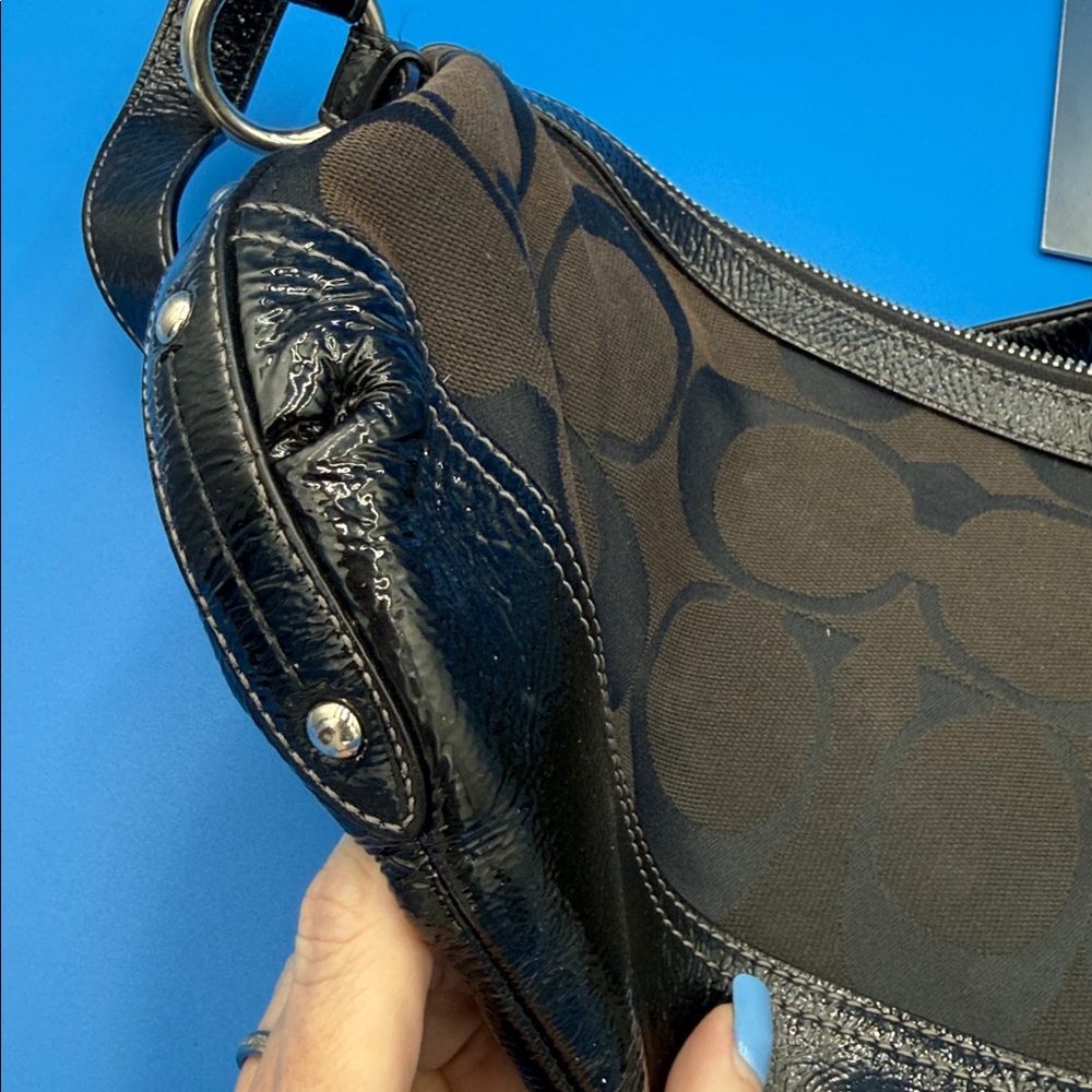 Vintage Coach Black Monogram Hobo Bag - Picture 6 of 10